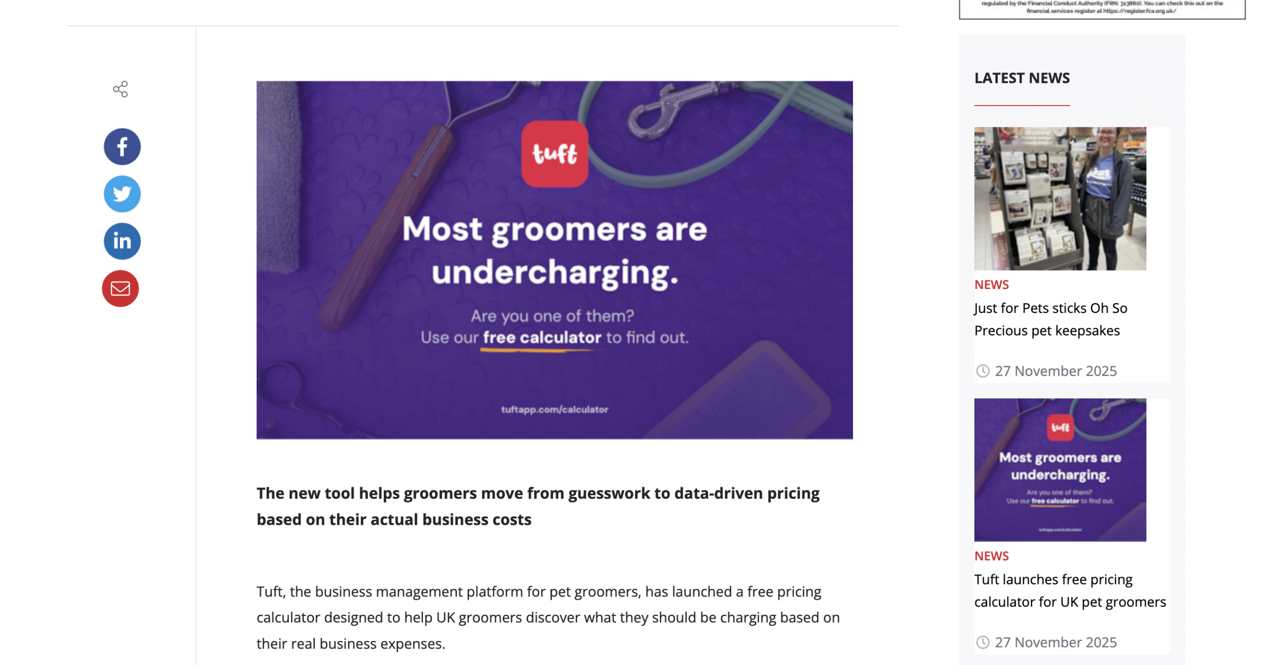 Tuft Launches Free Pricing Calculator For Pet Groomers