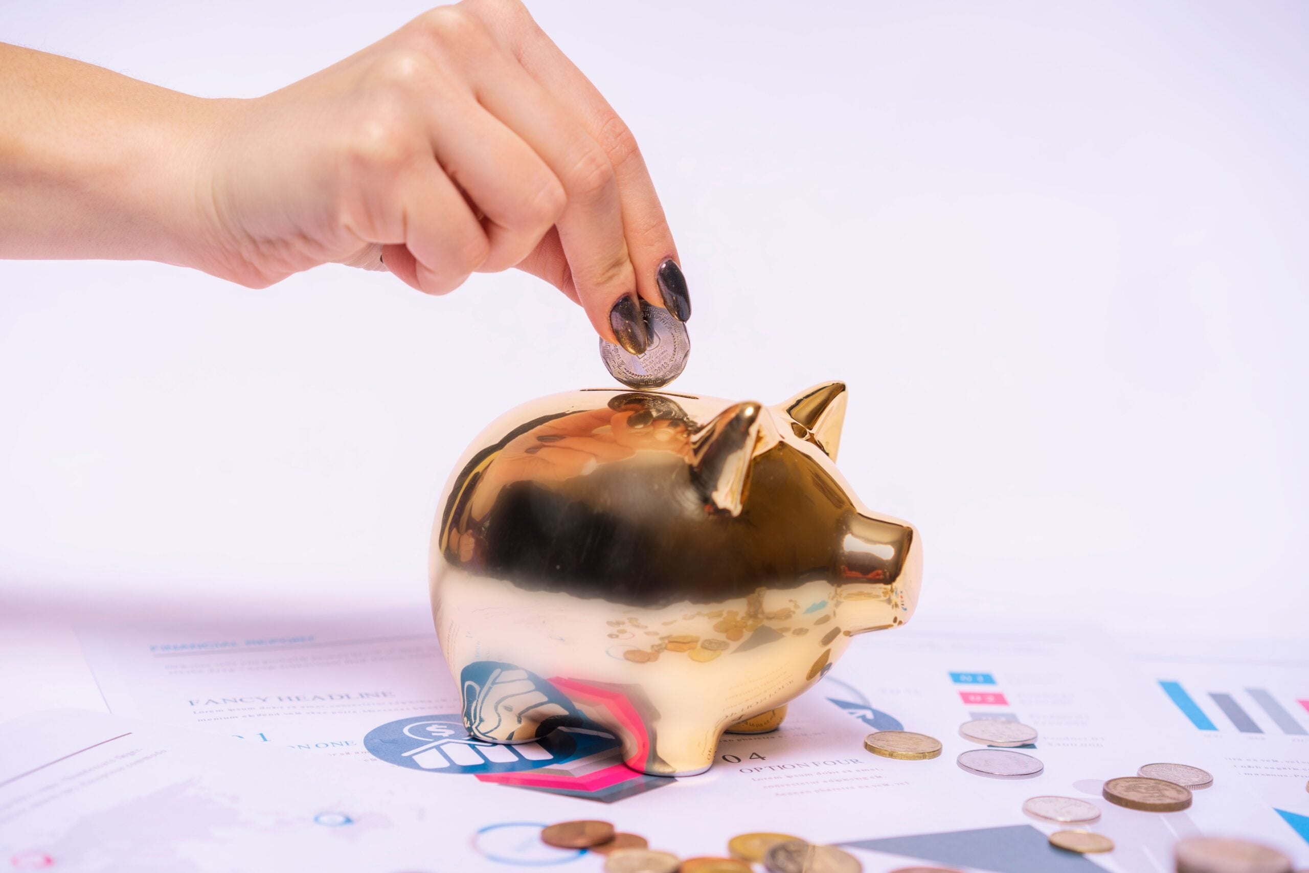 Piggy bank representing a deposit held against a dog grooming appointment