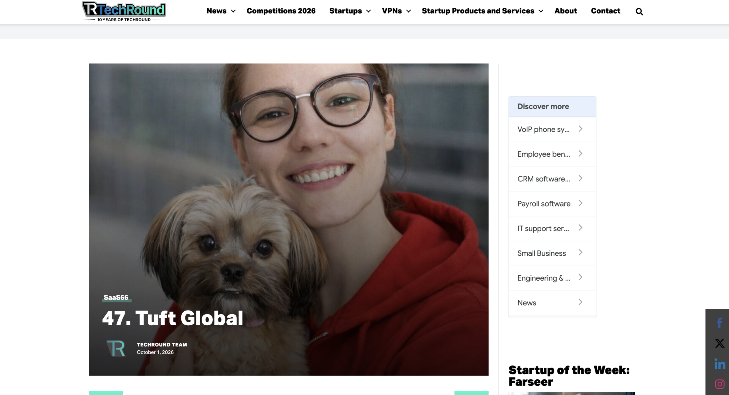 Tuft Named One of the UK’s Top 66 SaaS Companies